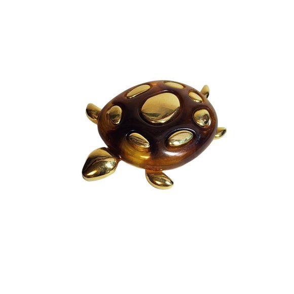 Vintage Liz Claiborne Gold Tone Turtle Brooch Pin - Picture 6 of 11